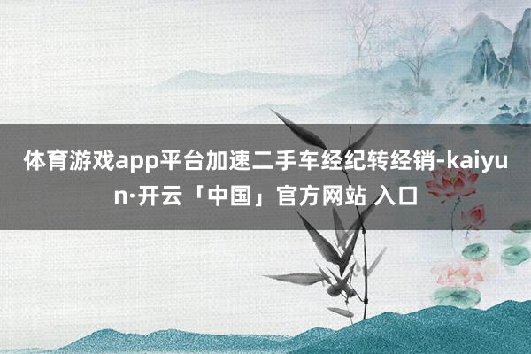 体育游戏app平台加速二手车经纪转经销-kaiyun·开云「中国」官方网站 入口